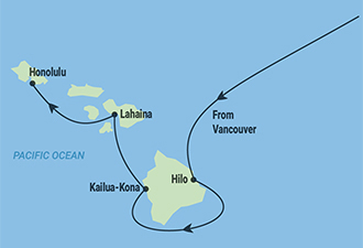 Hawaii cruise 2023 map of itnerary