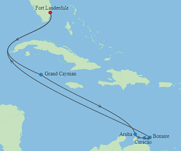Southern-Caribbean-cruise ports identified on map